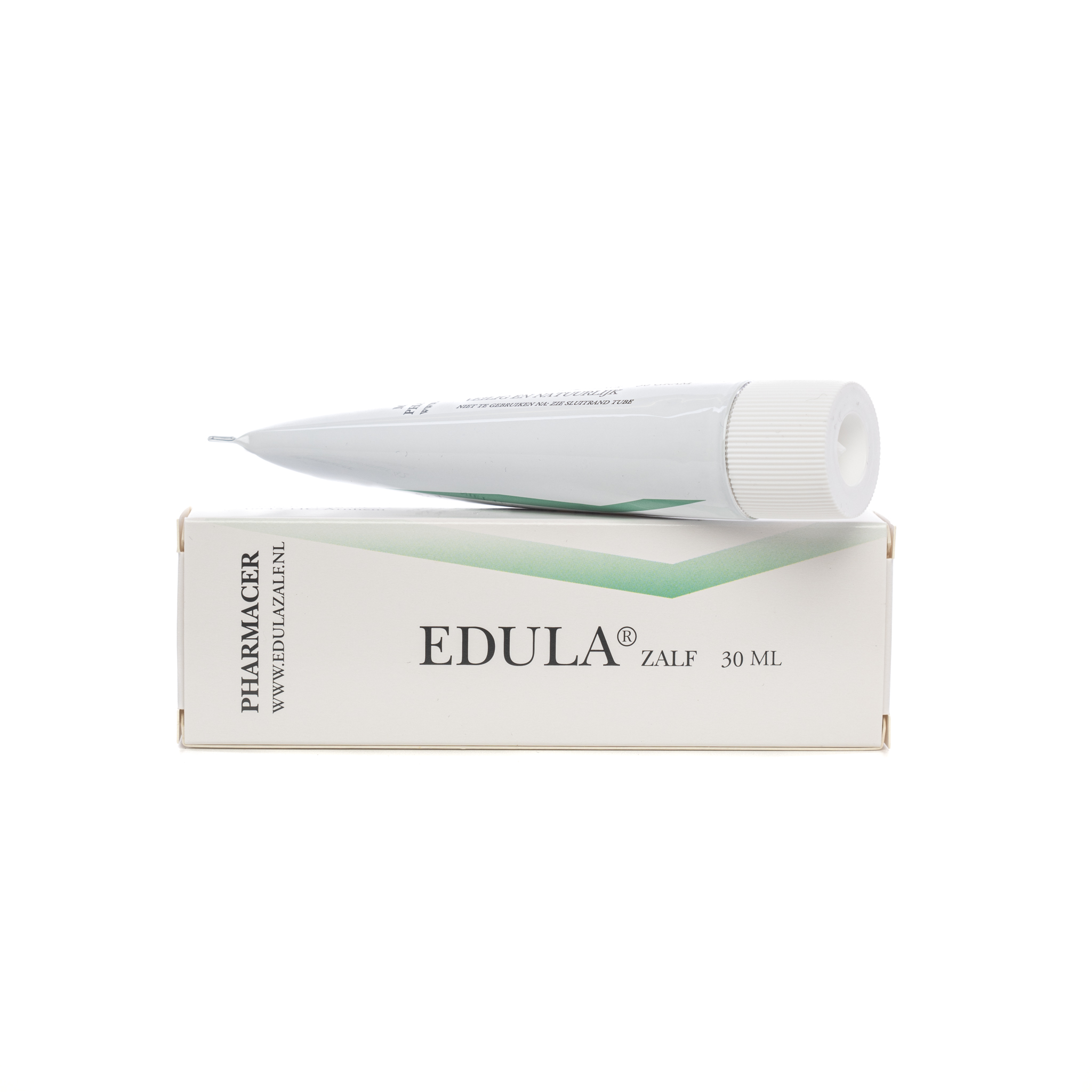 Edulazalf littekenzalf, 30 gram tube afgebeeld met doosje